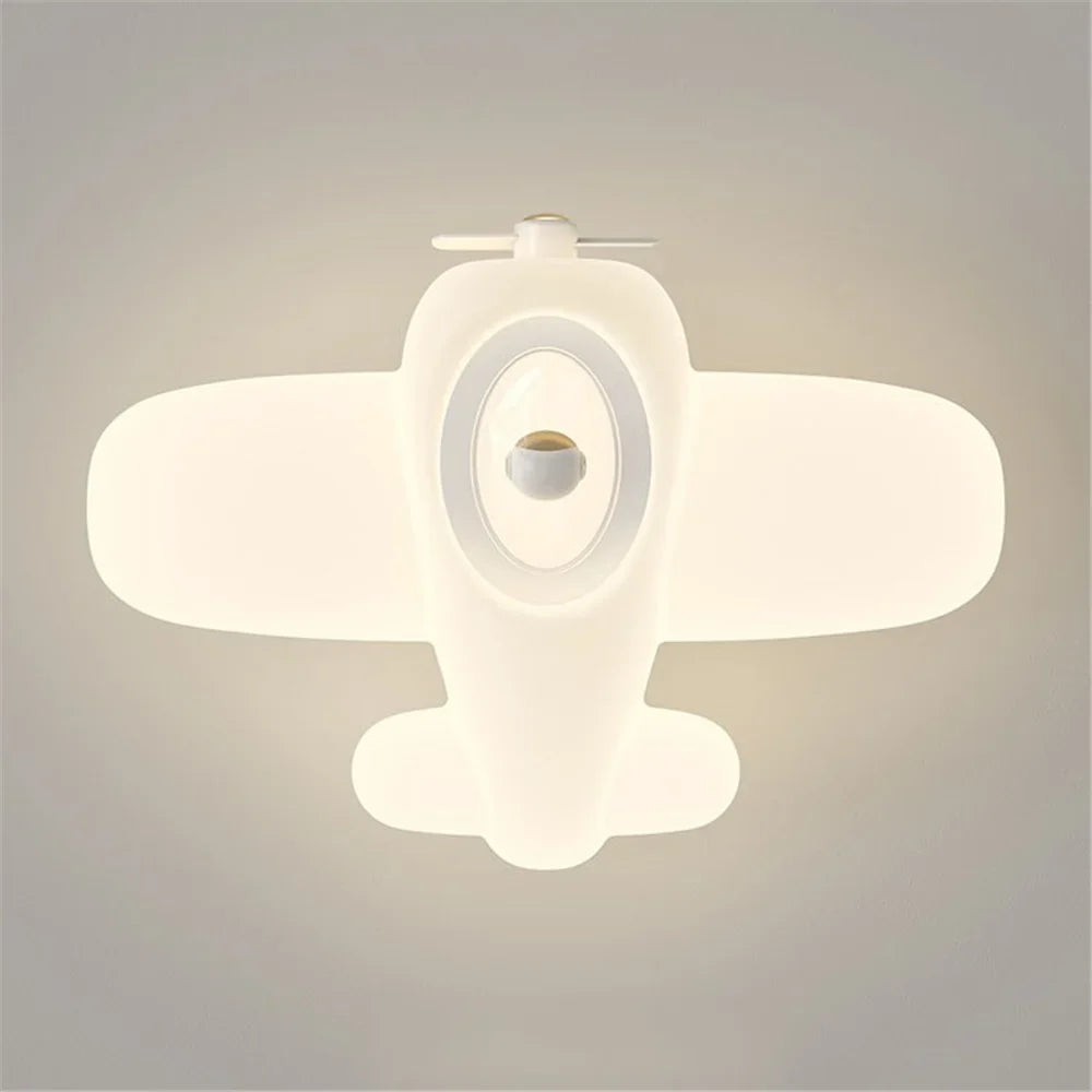 applique murale led en forme d'avion ou d'étoile pour enfants