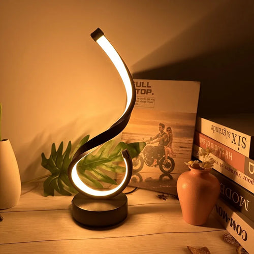 1PC Compact Modern Ironwork USB Three-color Dimming Desktop Decorative Lamp