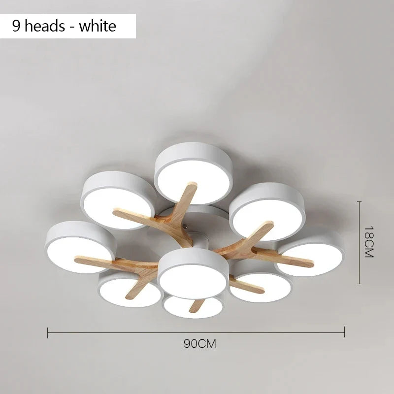 lustre moderne en bois pour décoration intérieure nordique lumineux
