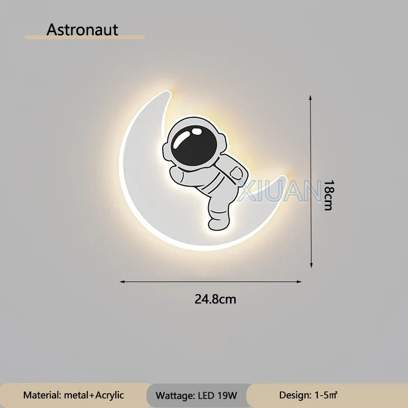 applique murale créative panda astronaute pour chambre d'enfants