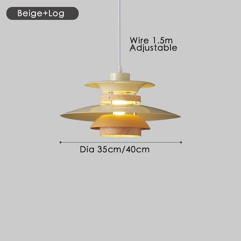 lustre design danois led rétro noyer lampe suspendue