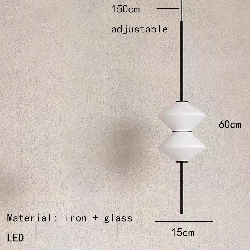 lampe led suspendue en verre moderne avec fil métallique réglable