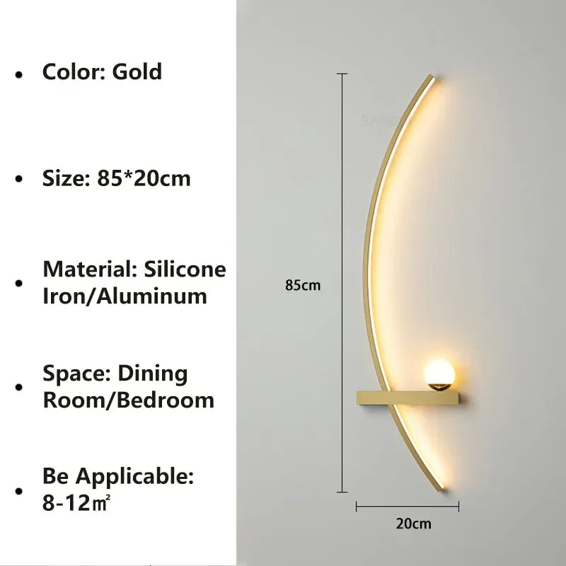 applique murale led nordique rayée pour décoration intérieure