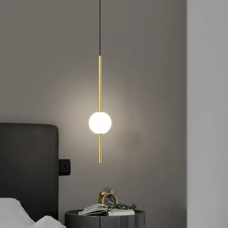 suspension LED en laiton design moderne avec cordon réglable