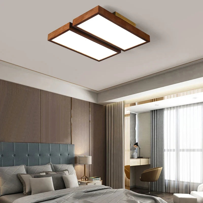 lustre à led moderne pour intérieur design en bois