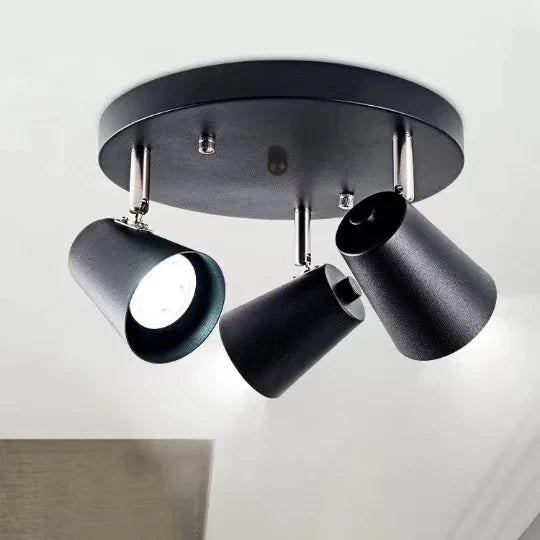 plafonnier industriel rétro à trois têtes en fer simple