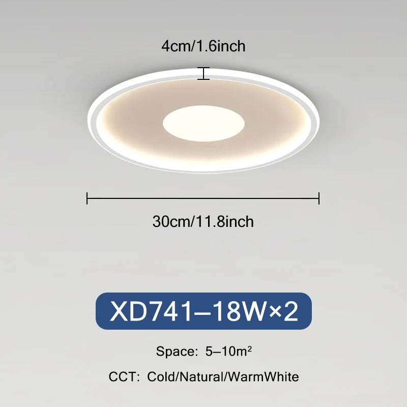 plafonnier led ultra mince moderne rond montage en surface