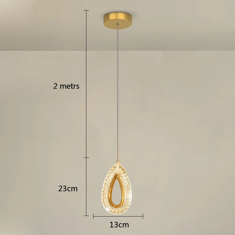 Plafond LED en cristal nordique lustre salon chambre chevet suspension lumières décor à la maison éclairage lampe suspendue pour plafond