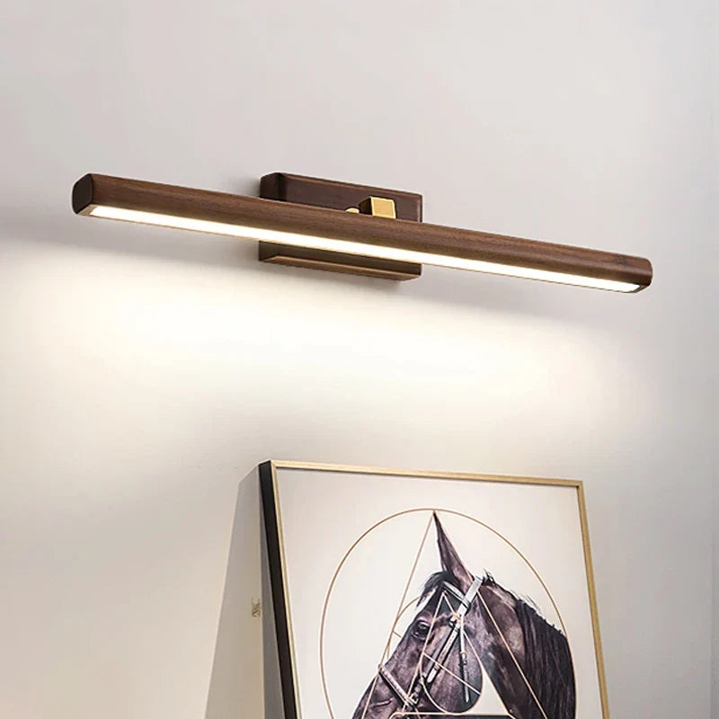 miroir de luxe en noyer led rotatif à 360° applique murale