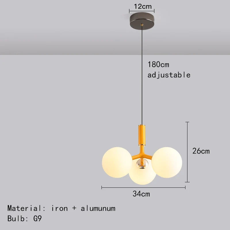 suspension nordique en verre avec métal