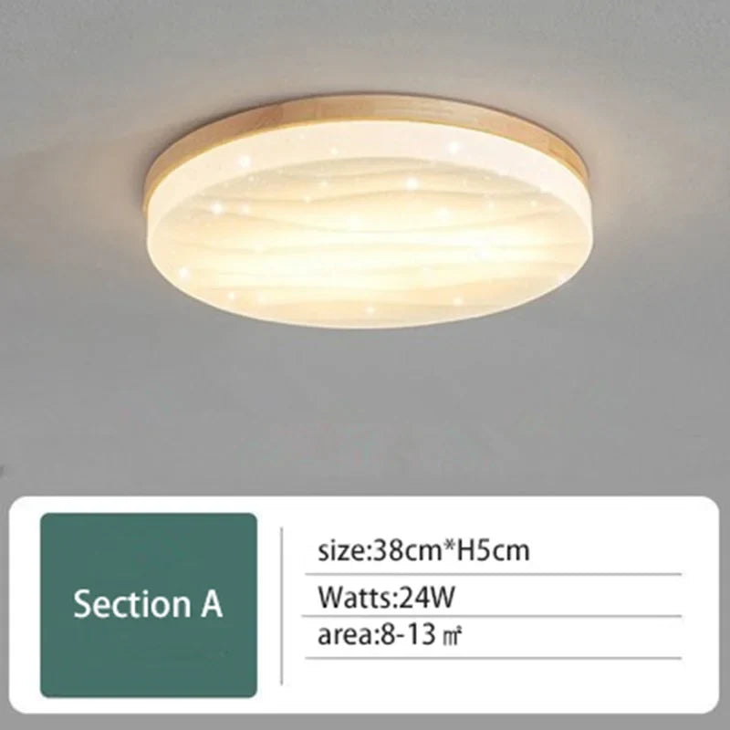 plafonniers led minimaliste en bois massif pour entrée
