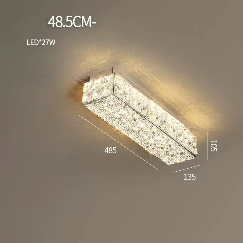 plafonnier led art déco carré cristal design moderne élégant