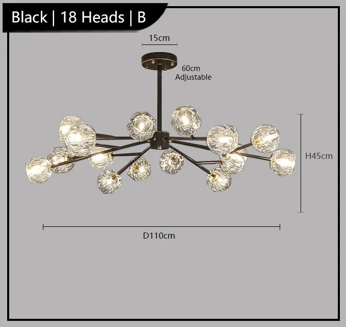 lustre de luxe 	 en cristal éclairage postmoderne winfordo wf-xd011