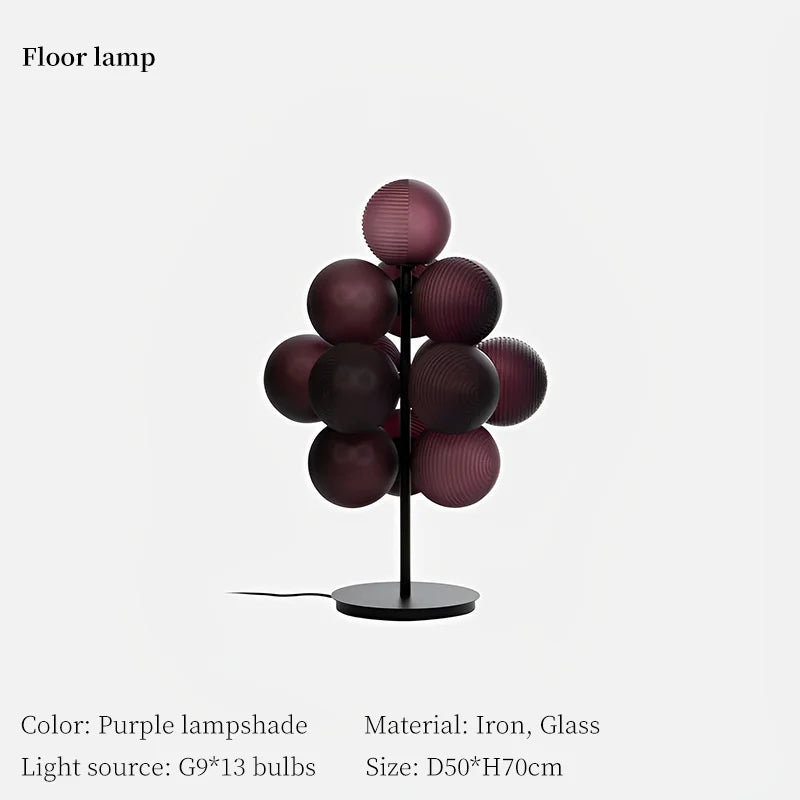 lustre créatif en verre design forme raisin pour intérieur moderne