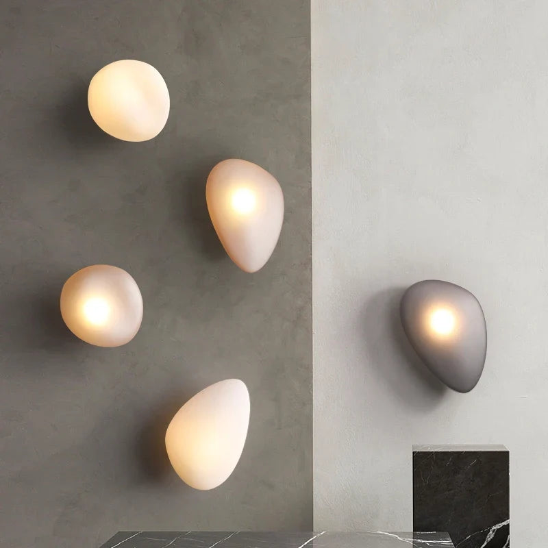 Applique murale LED en galets au Design nordique