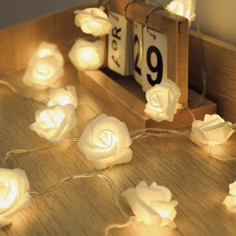 guirlande lumineuse roses en mousse pour mariage et saint valentin