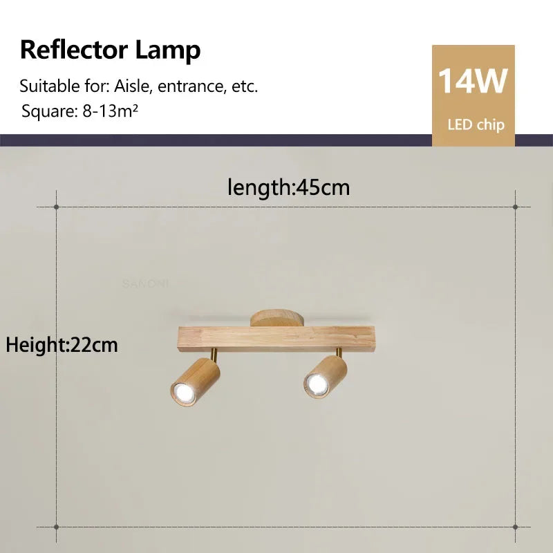 spot rotatif réglable en bois nordique luminaire vestiaire