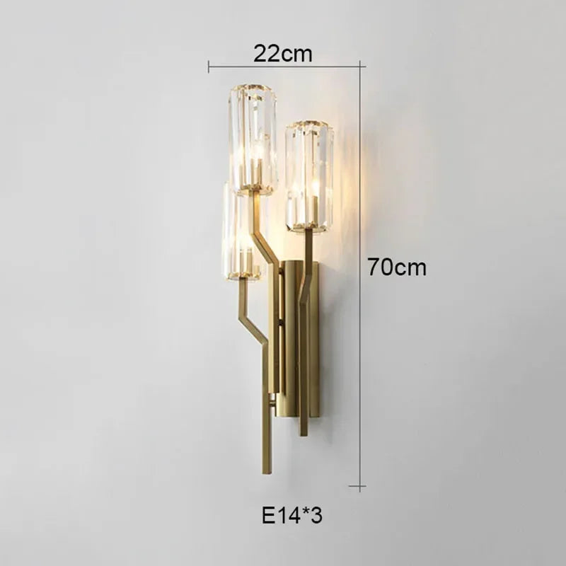 applique murale led post-moderne de luxe en cristal simple