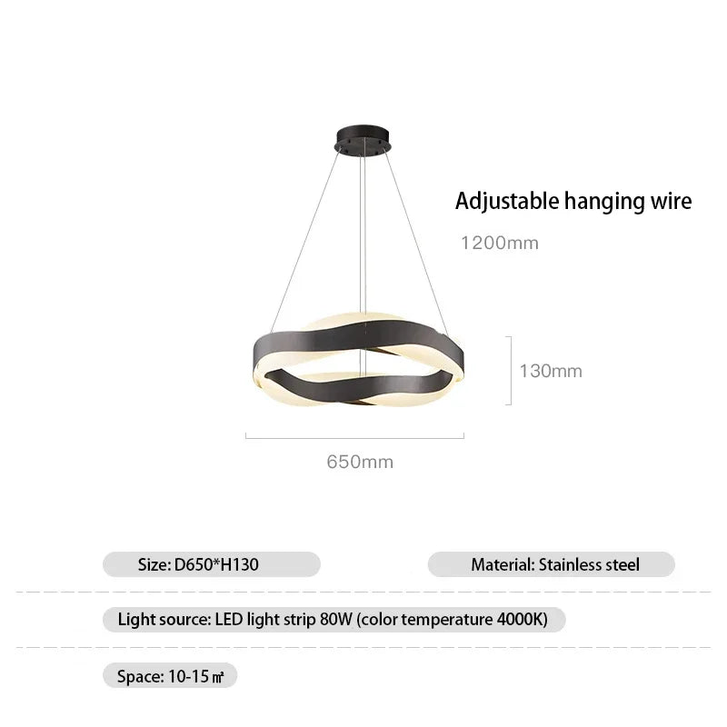 Lustres de cercle noir d'or de luxe décoration de la maison suspension pour salon Restaurant Hall lampes suspendues de plafond en acrylique