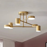 lustre led moderne semi-noir blanc or intérieur salon manger chambre