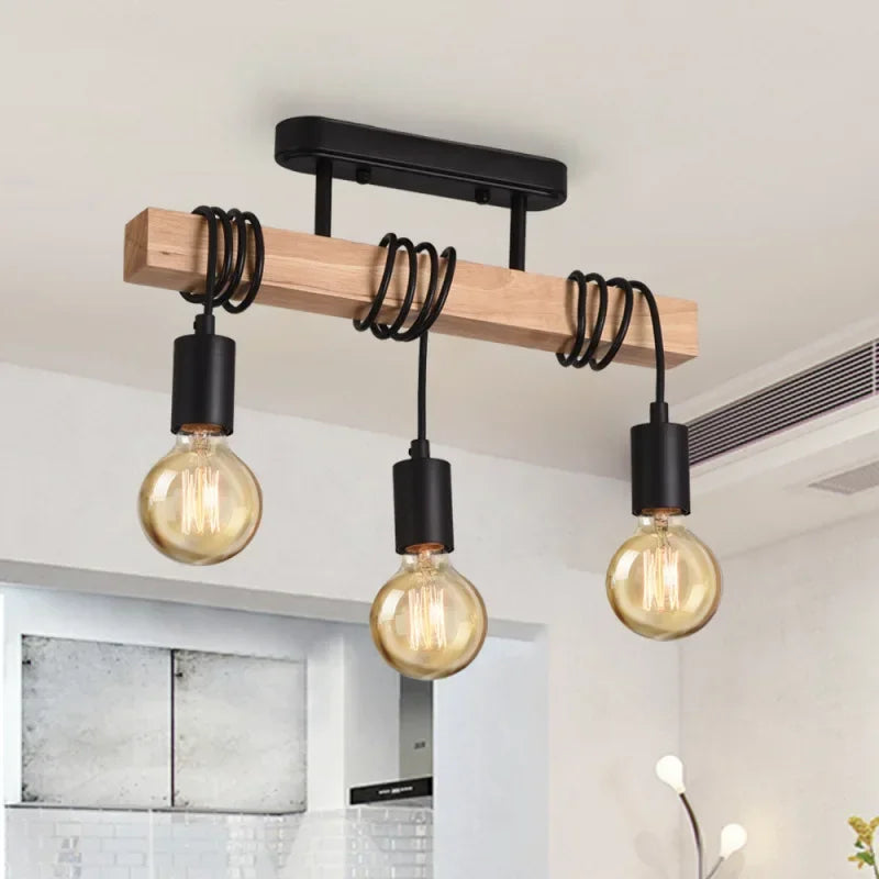 suspension double usage en bois art américain rétro décoratif