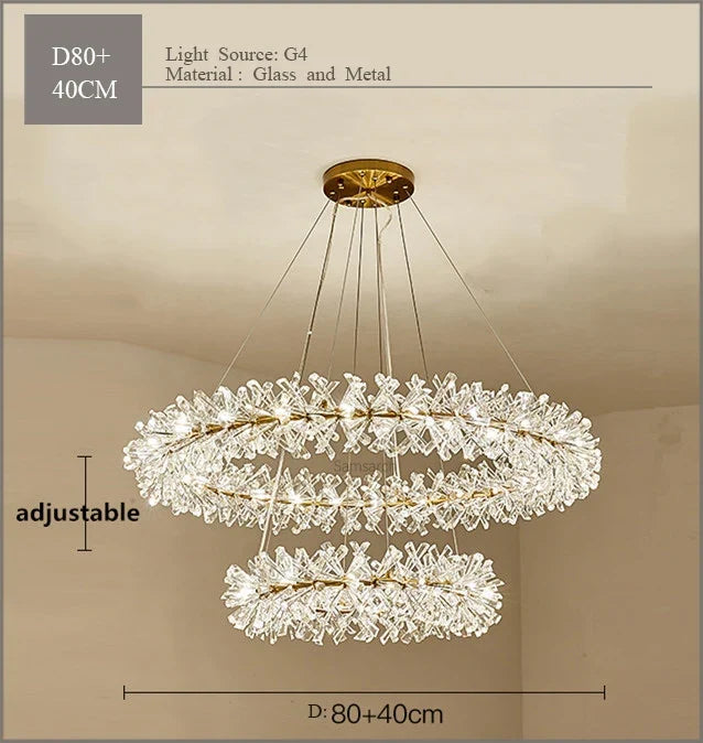 lustre en cristal moderne pour un éclairage intérieur élégant