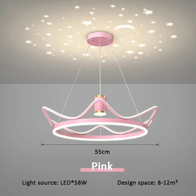 lustre moderne avec projection ciel étoilé pour chambre enfant