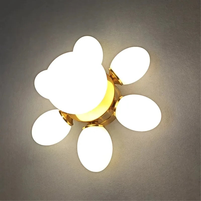 plafonnier moderne en verre tournesol pour chambre d'enfant décoratif