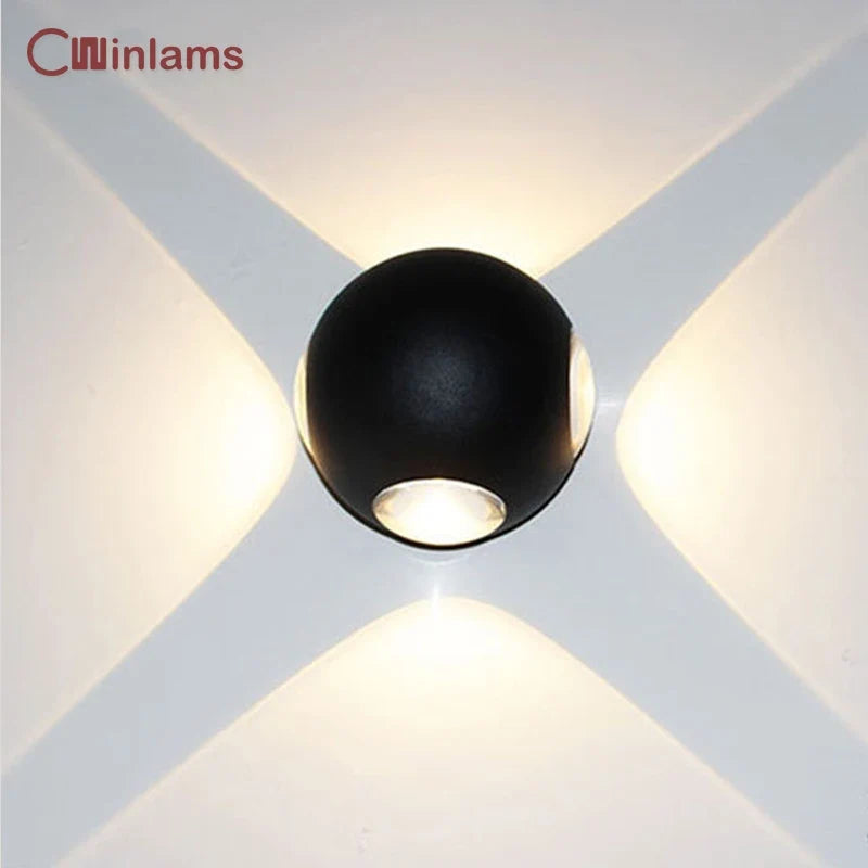 applique murale led étoile et croix moderne étanche pour extérieur