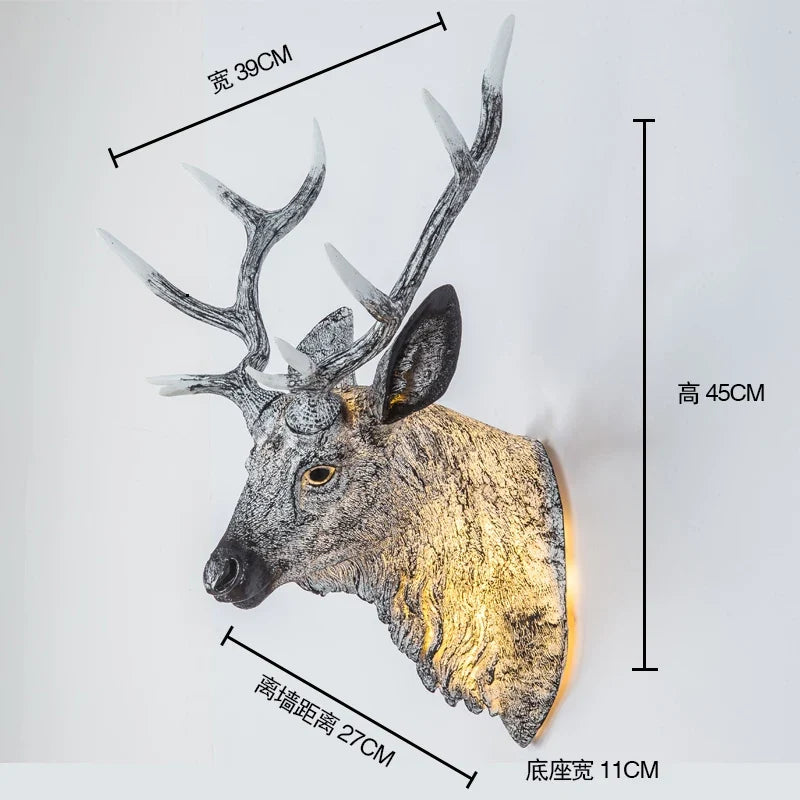 applique murale moderne en bois de cerf avec lumière led décorative