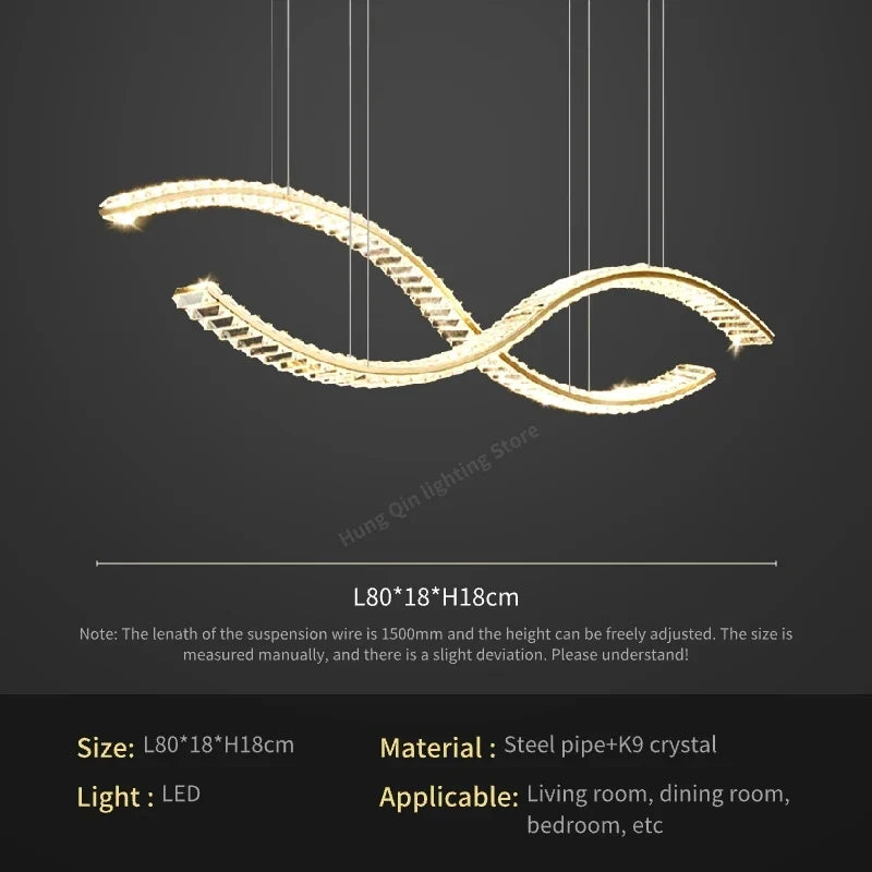 lustre en cristal élégant pour éclairage suspendu