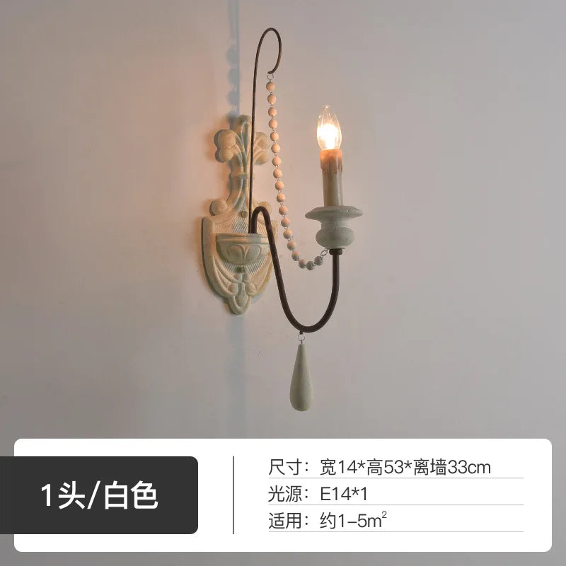 American French wall lamp, rural retro living room, dining room, bedroom, corridor, staircase decorative lighting fixtures