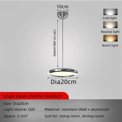 lustre en aluminium led design plaqué circulaire