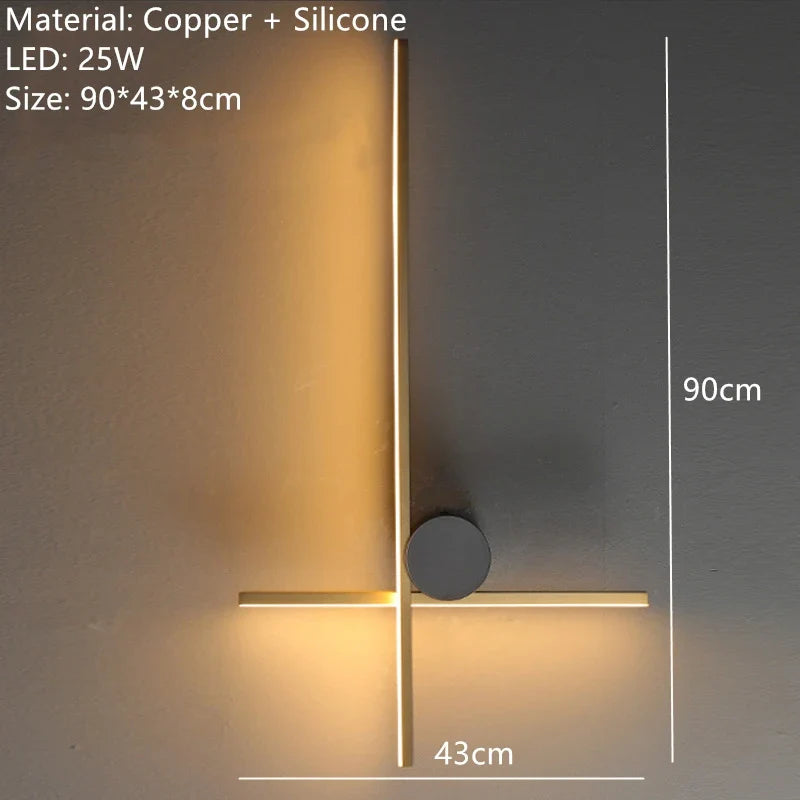 applique murale led moderne en laiton pour éclairage décoratif