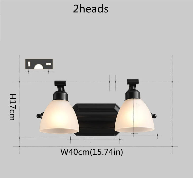 applique murale vintage led avec abat-jour en verre bronze