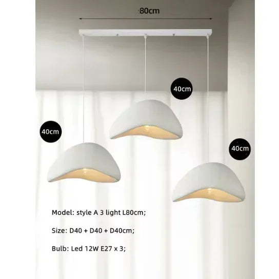 Japanese Pendant Light Resin Suspension Ceiling Chandelier Hanging Lamp for Living Dining Room Kitchen Loft Staircase