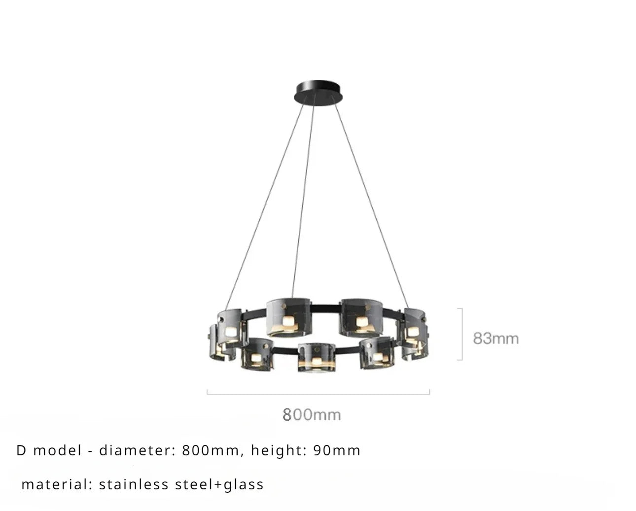 lustre sandyha moderne minimaliste abat-jour verre led suspendu