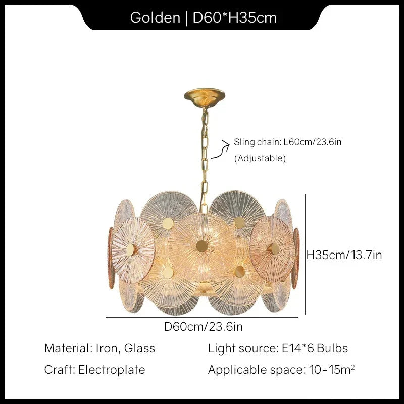 lustre moderne en verre design pour décoration intérieure