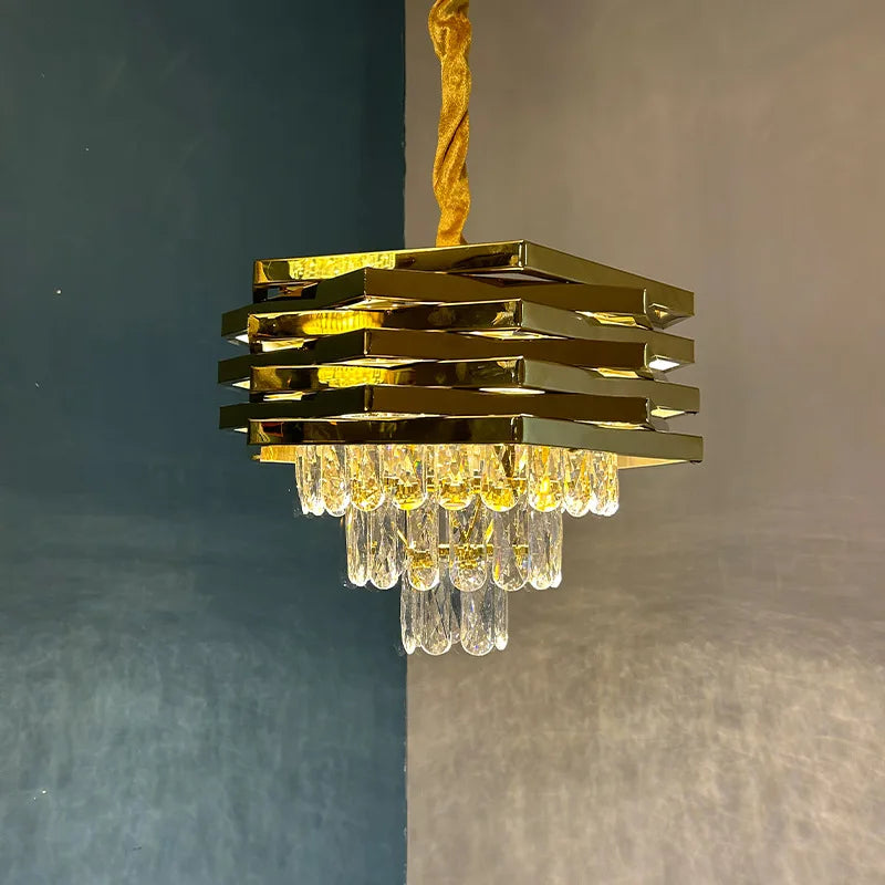 Modern Luxury Creative Living Room LED Pendant Light Nordic Restaurant Crystal Light Bar Counter Decorative Light Fixture