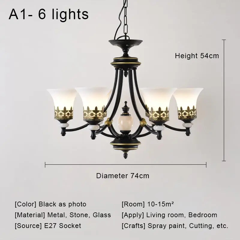 lustre à led rétro en verre pour intérieur vintage