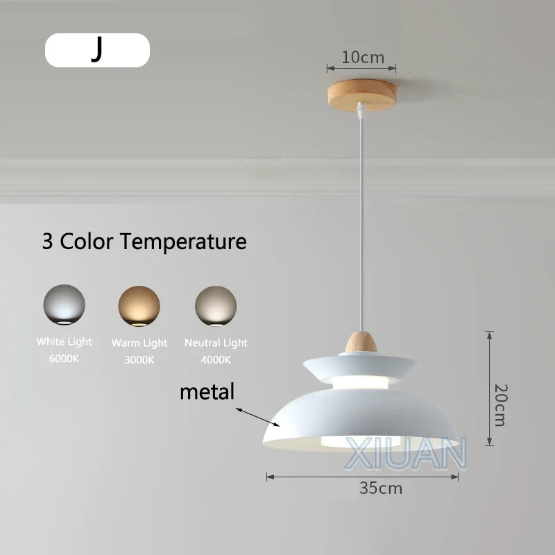 suspension nordiques led en bois massif pour restaurant