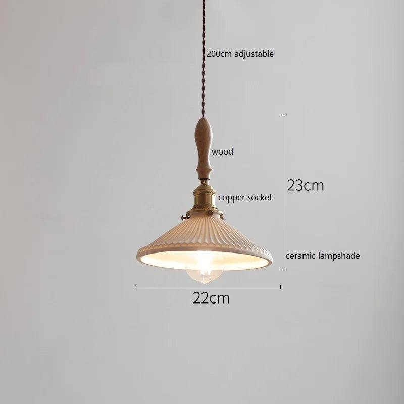 suspension LED en céramique conique design