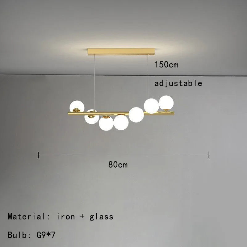 lustre créatif en verre pour bar et restaurant avec fil réglable