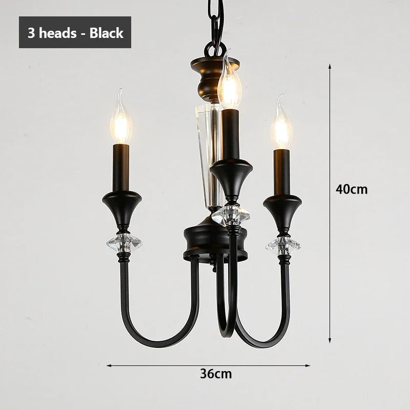 lustre rétro en cristal avec lampes led pour salon luxueux