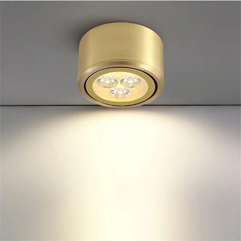 downlight led en cuivre spots réglables cob pour décor maison