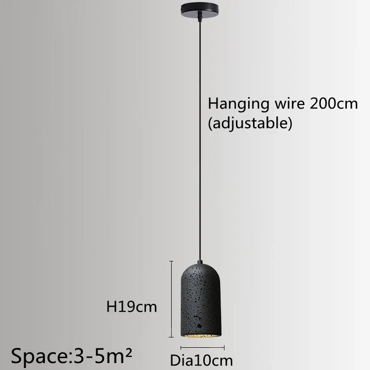 Suspension De Style Industriel Rétro Trou Noir Pierre LED Pendel Art Nordique Design Lustre pour Bar Salle À Manger Chambre