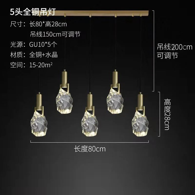 suspension en cristal de luxe pour décoration intérieure élégante