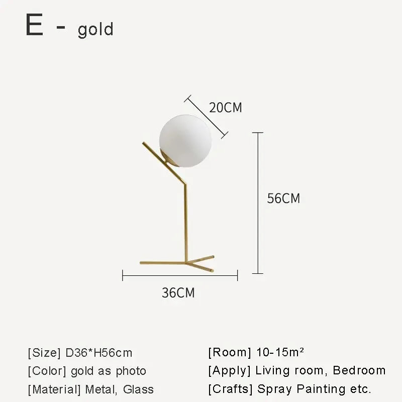 lampe à poser nordique en verre pour décoration moderne