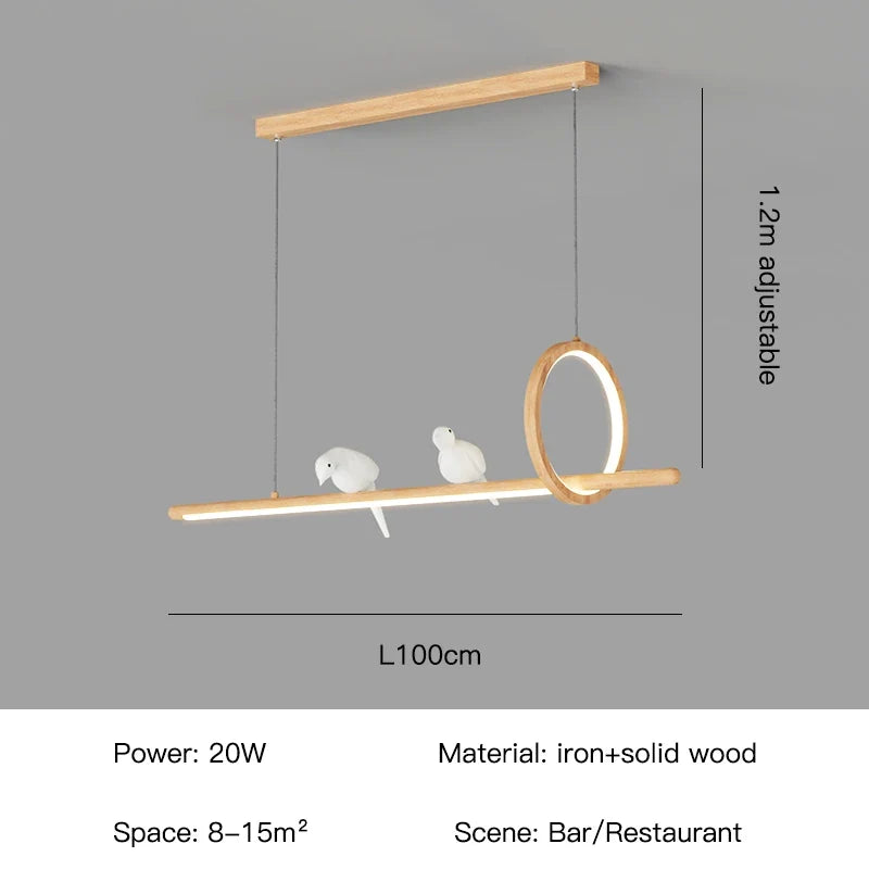 lustre moderne en bois suspension créative pour décoration intérieure