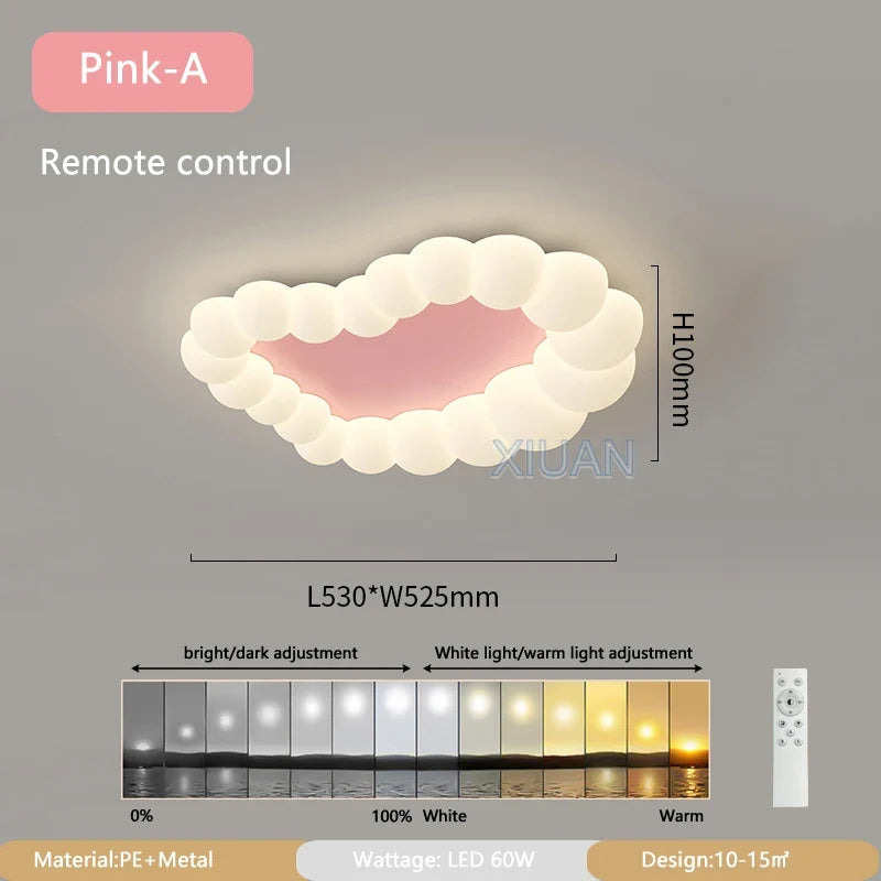 Nordic Cloud Ceiling Lamps Bedroom Ceiling Light Pink White Bubble Design Children's Room Chandelier Lights for Princess Room